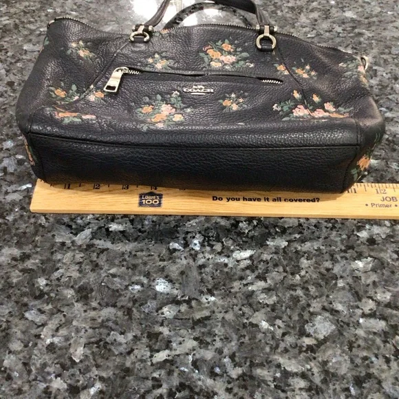 Coach Dark Floral Leather Shoulder Bag - Picture 7 of 16